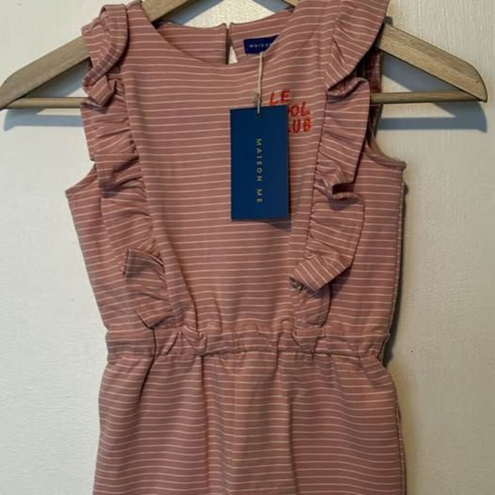 Maison Me Girls Striped Romper size 4y